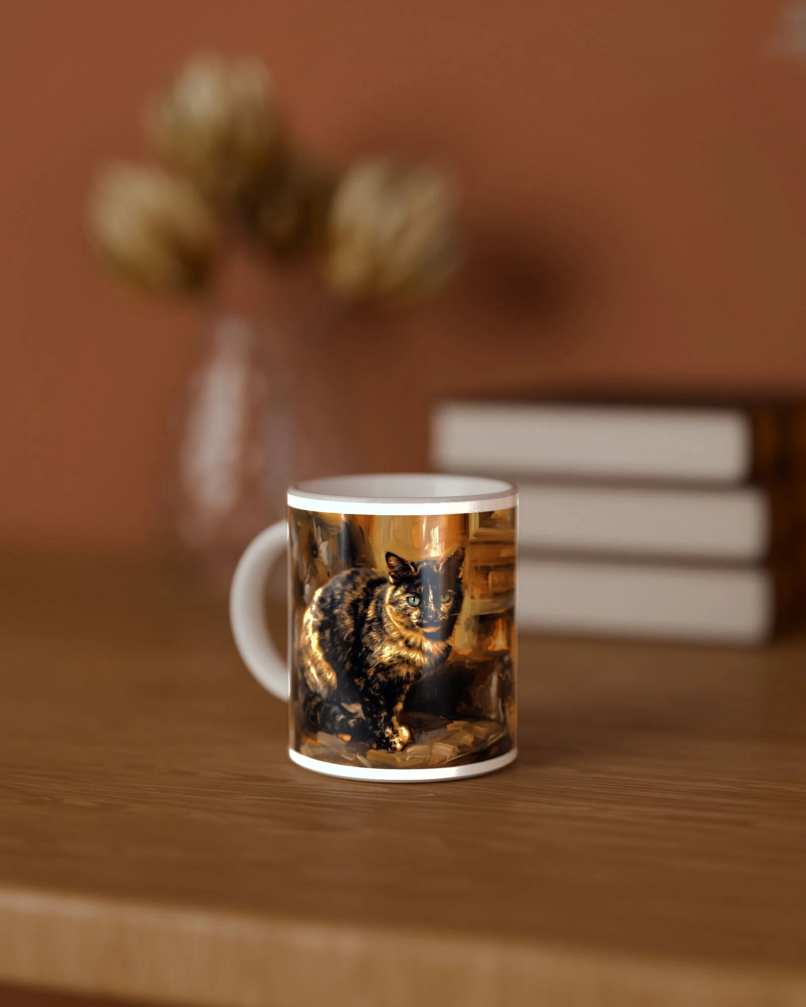 Weiße Tasse 330 ml mit „Das Atelier“