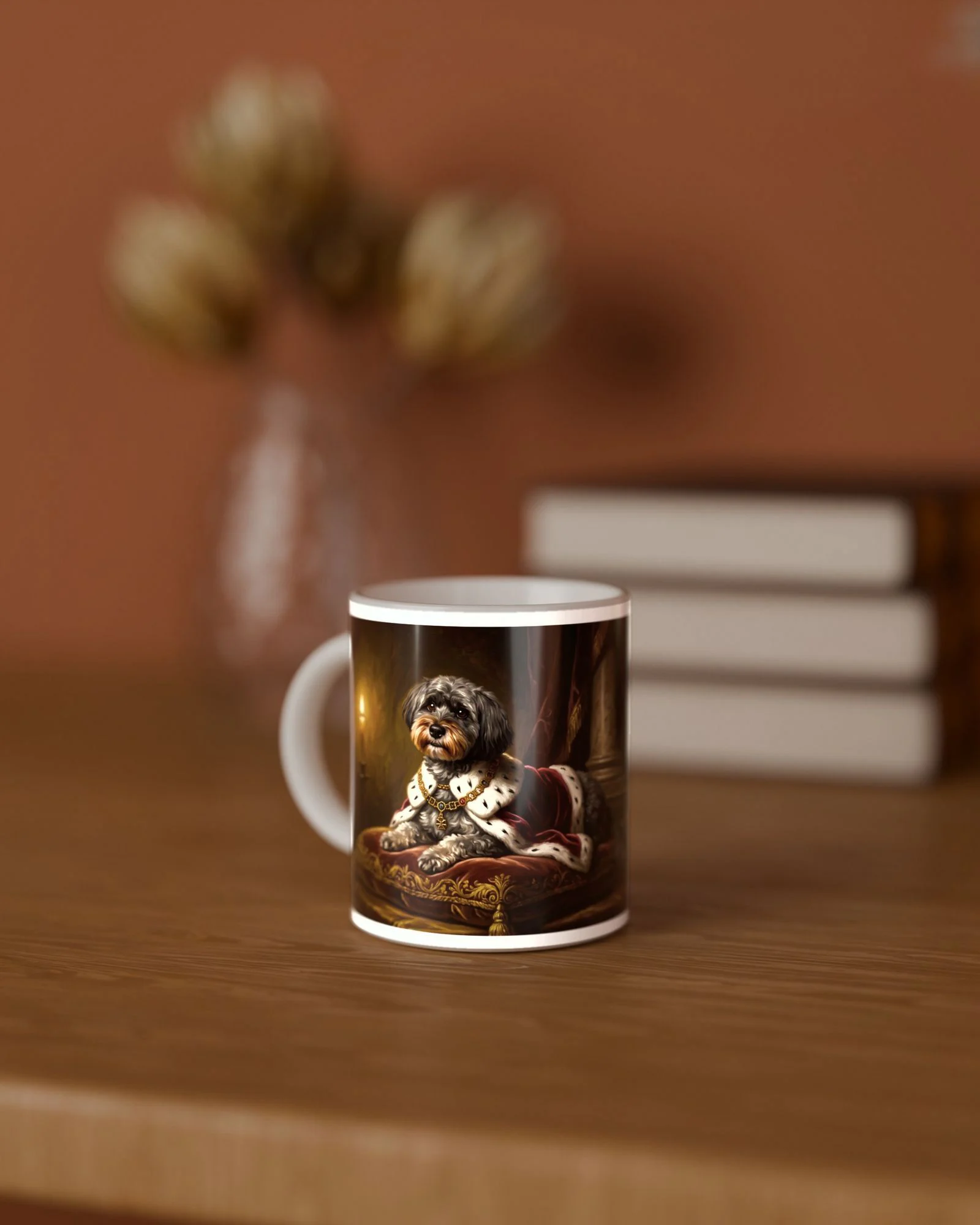 Weiße Tasse 330 ml mit „Der Thronfolger“