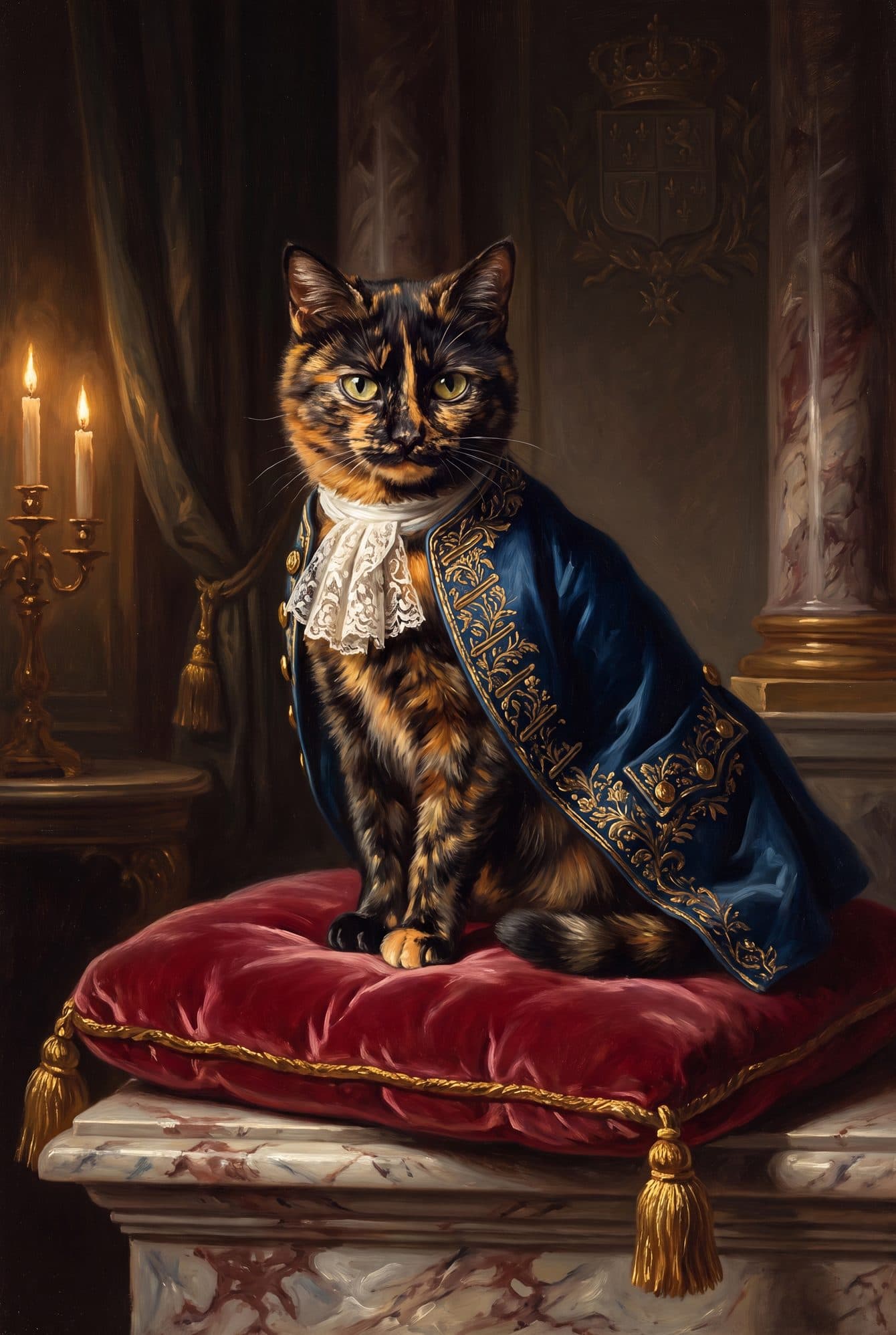 Katzenportrait im königlichen Stil — Der Thronfolger